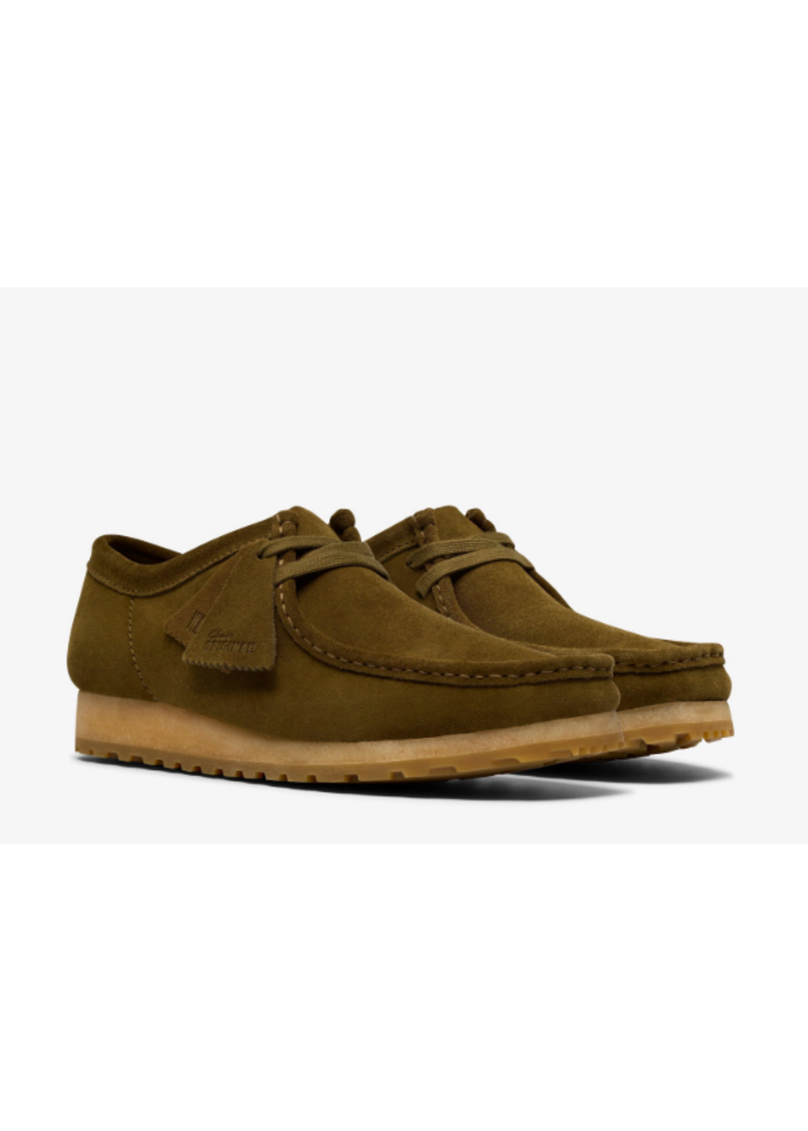 Clarks Mens Originals Icon Wallabee RB  Olive Green Suede 26183094