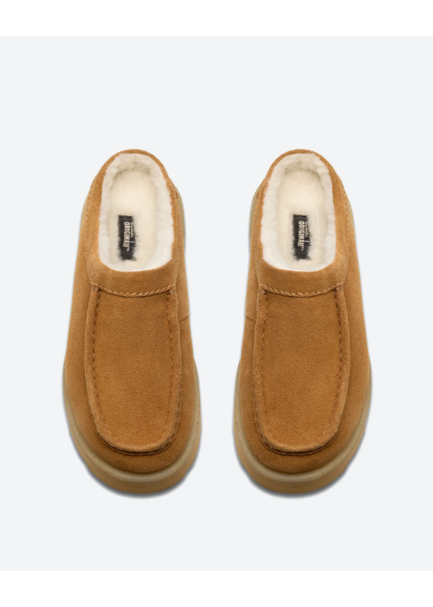 Clarks Womens Originals Icon Meare Mule Caramel Warmlined Beige 26182829