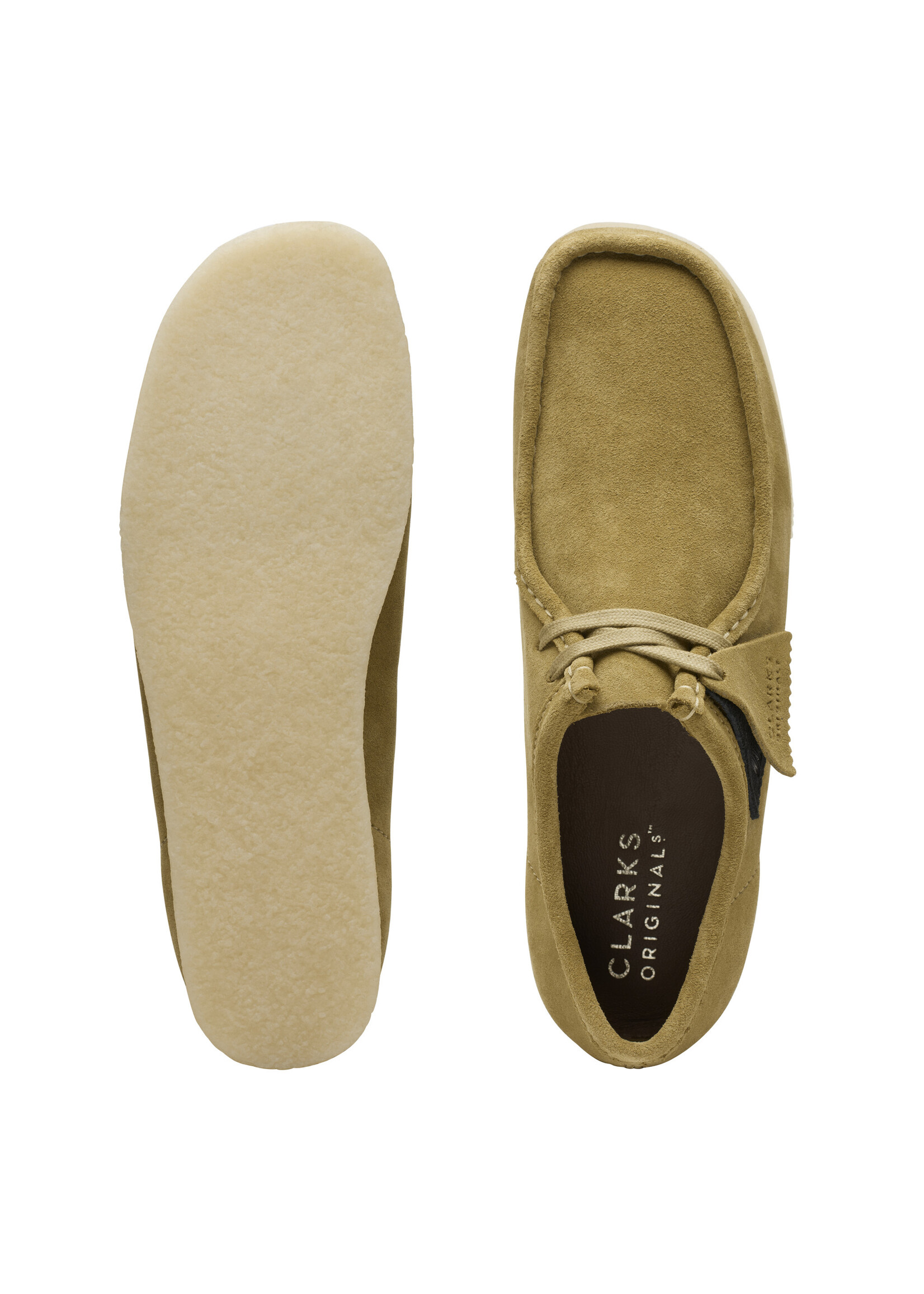Clarks Wallabee Mens Originals Shoes Mid Green Suede| 26173640
