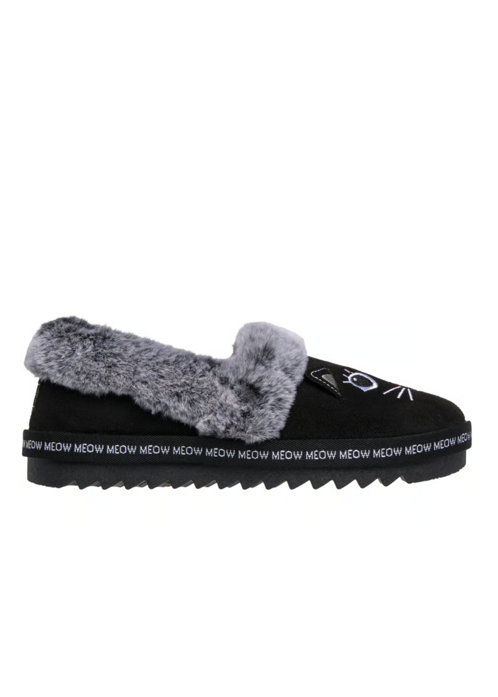 Skechers Women’s BOBS Cozy Kiss - Cozy Cat Memory Foam Indoor/Outdoor Comfort Slippers (113698/BLK)