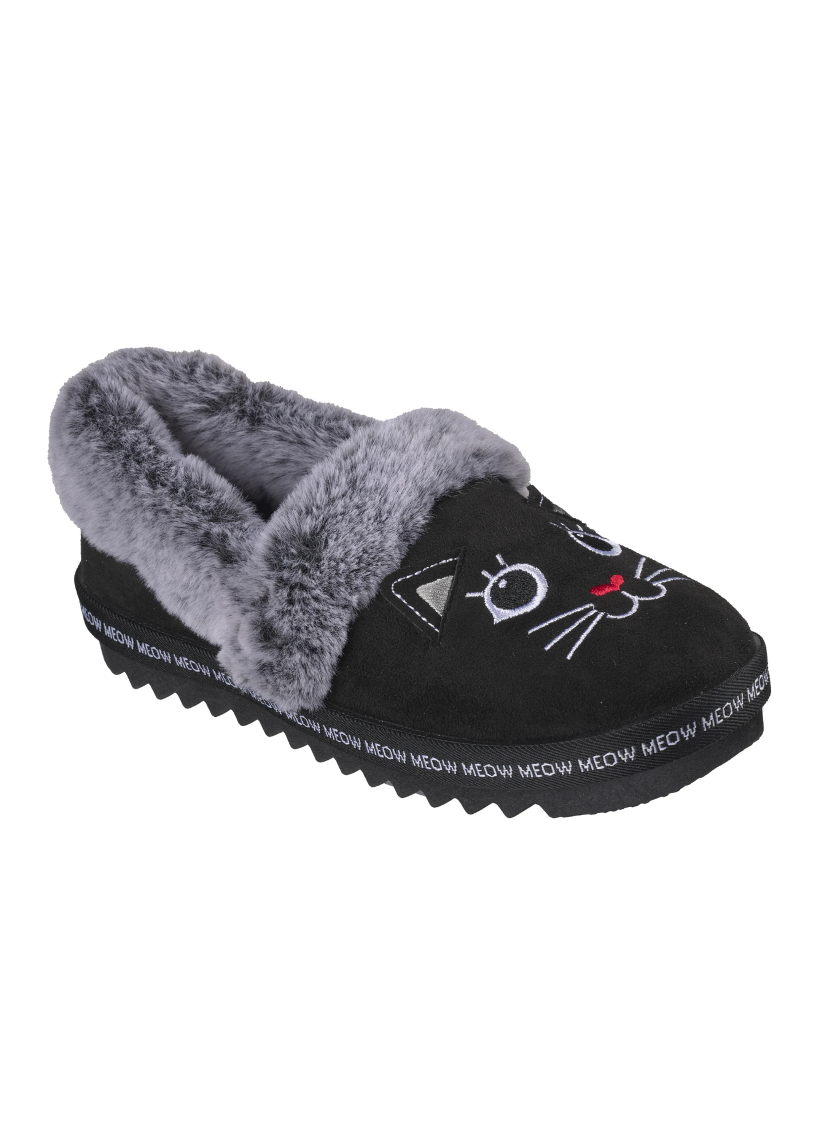 Skechers Women’s BOBS Cozy Kiss - Cozy Cat Memory Foam Indoor/Outdoor Comfort Slippers (113698/BLK)