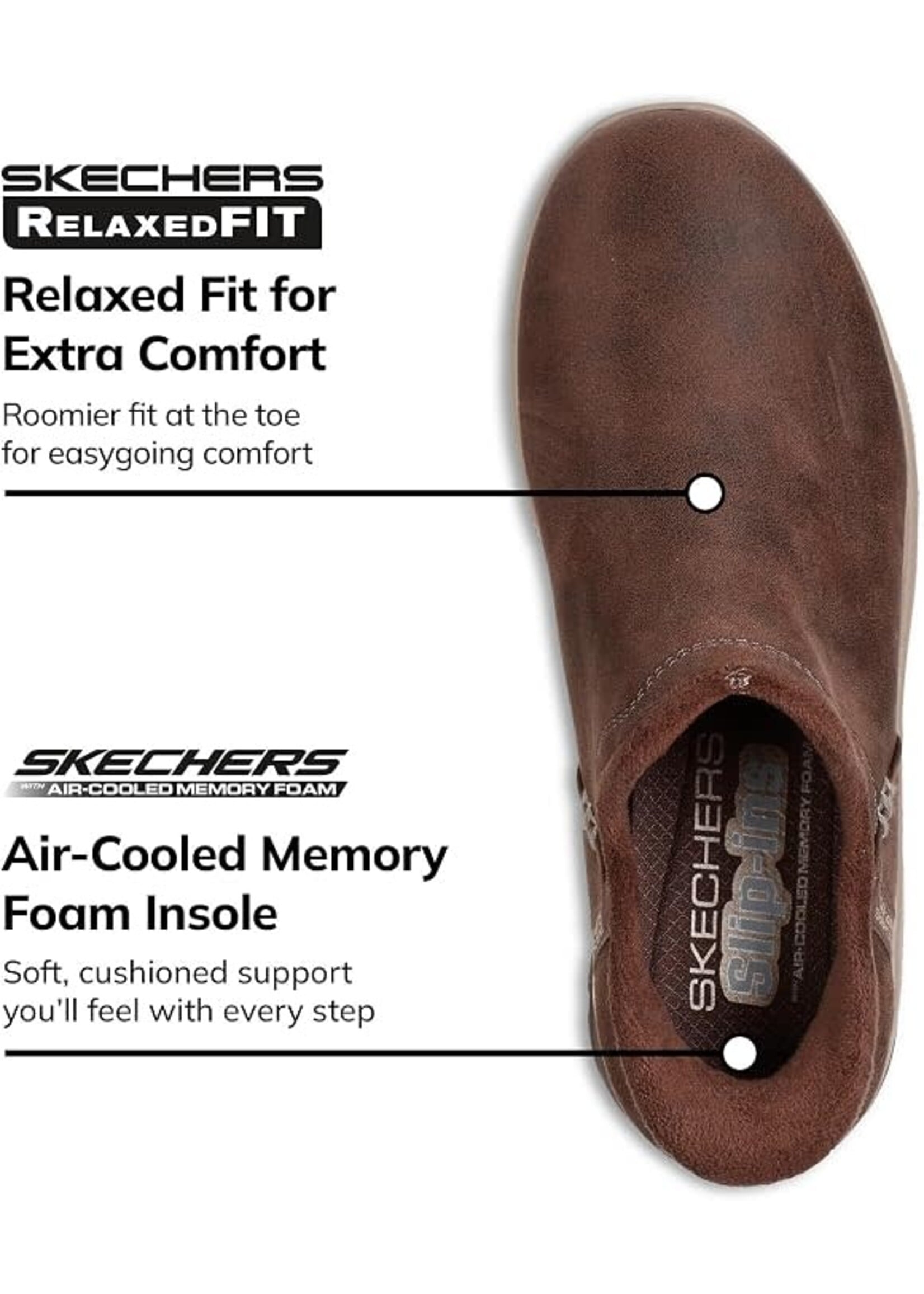 Skechers Women's Slip-ins Relaxed Fit: Easy Going - Modern Hour 3 chocolate (169167 CHOC)