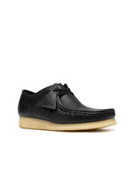 Clarks Originals Men’s Wallabee Black Leather Embossed Floral embossed pattern Natural pebble crepe sole  26328013
