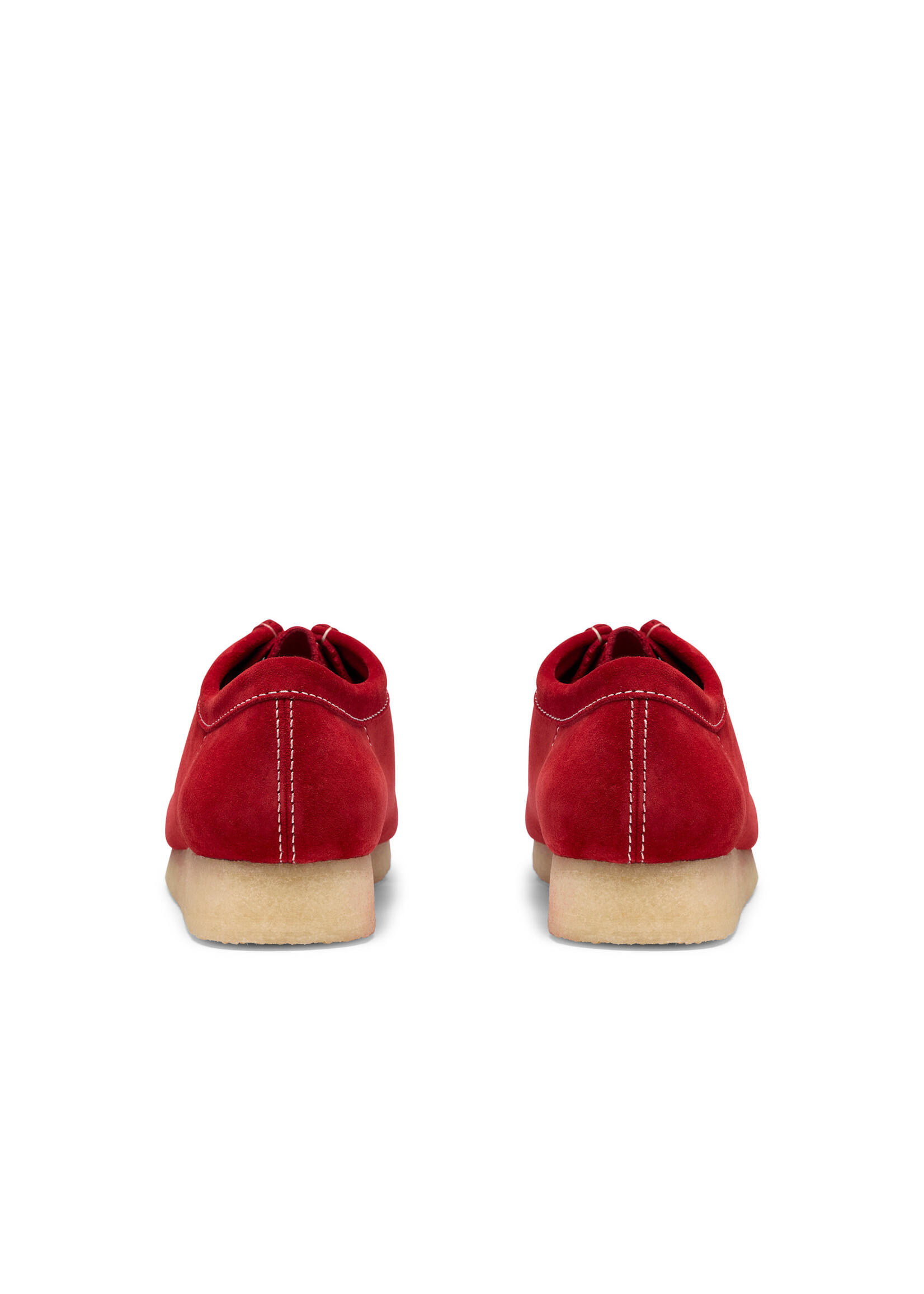 Clarks Originals Wallabee Red Interest, a Blanch Yu collaboration. Bold red suede, embroidered vamp, crepe sole, collectible FOBS. SKU 26327593
