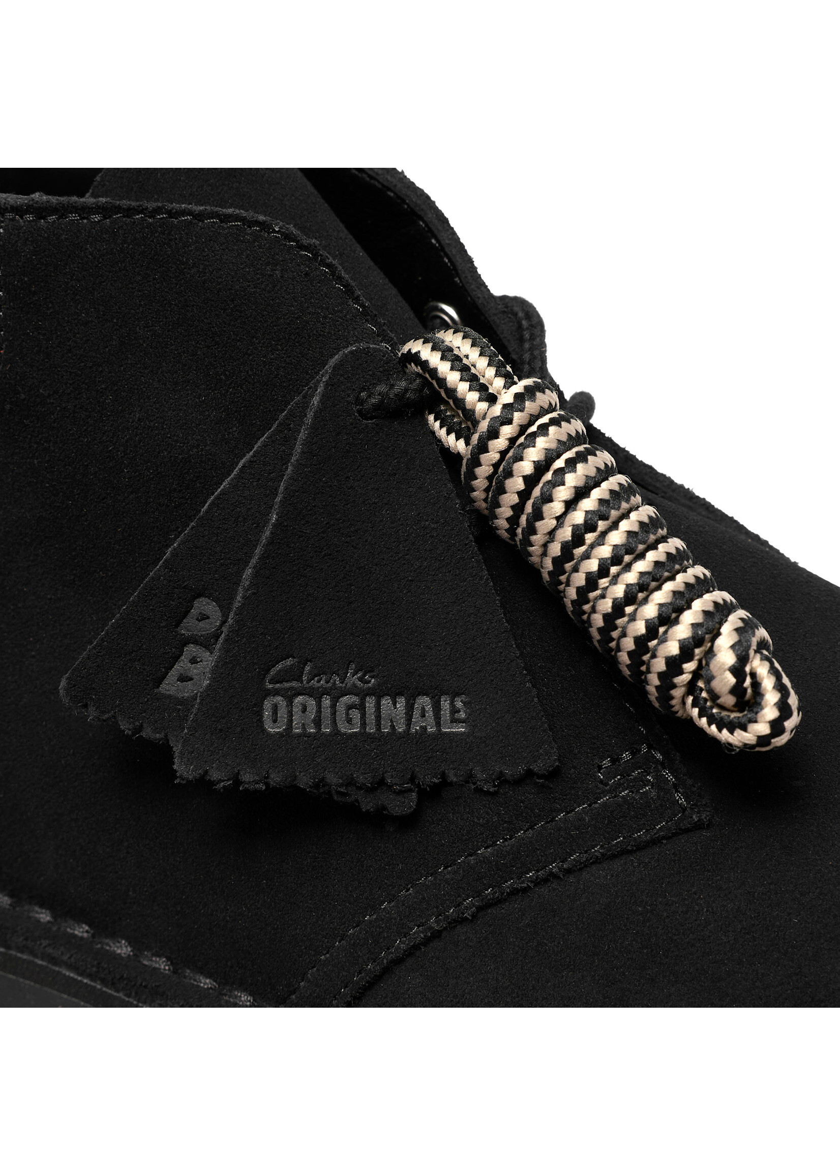 Clarks Originals Desert 2456 Rock in Black Suede. Roomier fit, padded collar, rugged Rock sole, tonal hiking lace. SKU 26327990.