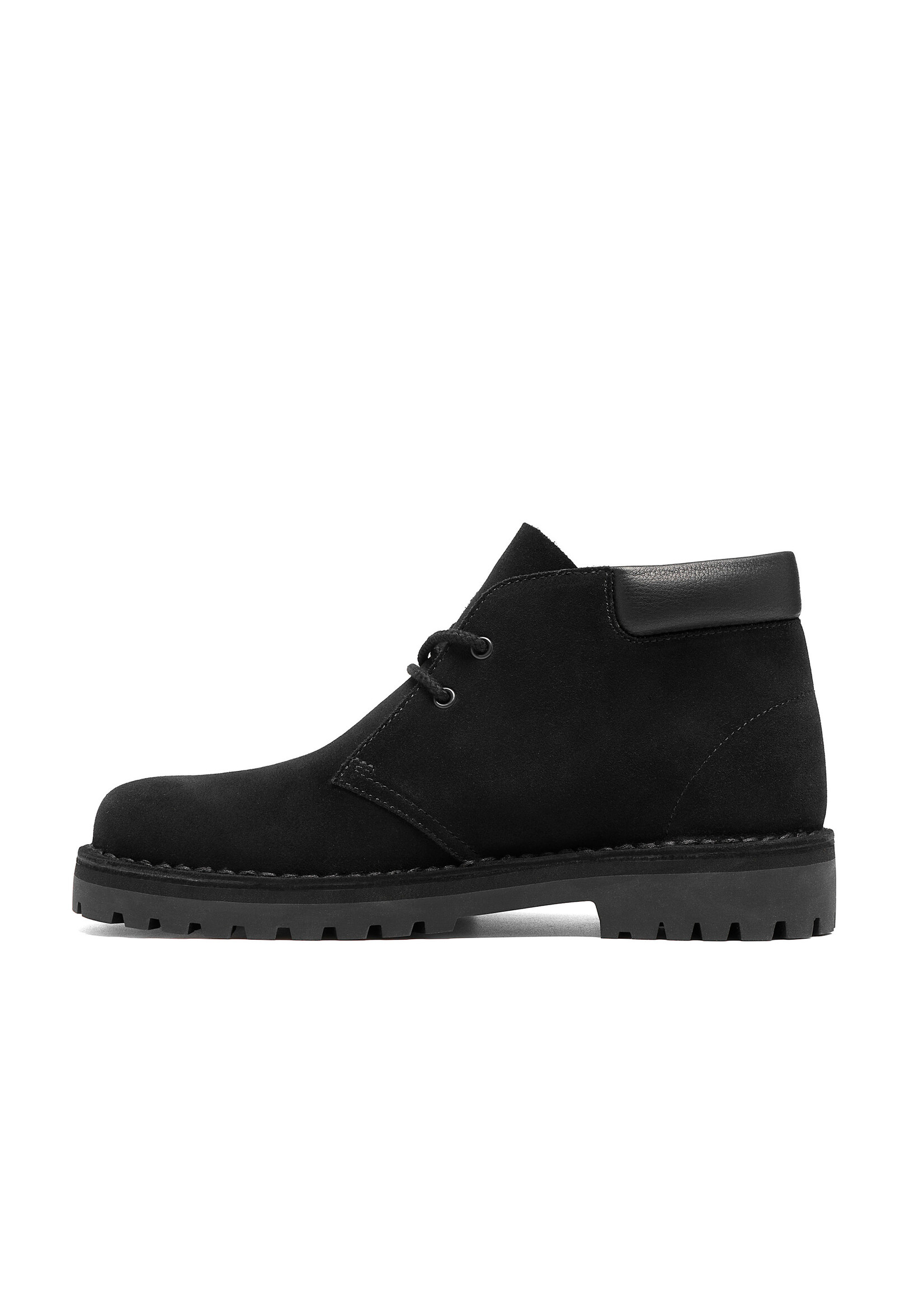 Clarks Originals Desert 2456 Rock in Black Suede. Roomier fit, padded collar, rugged Rock sole, tonal hiking lace. SKU 26327990.