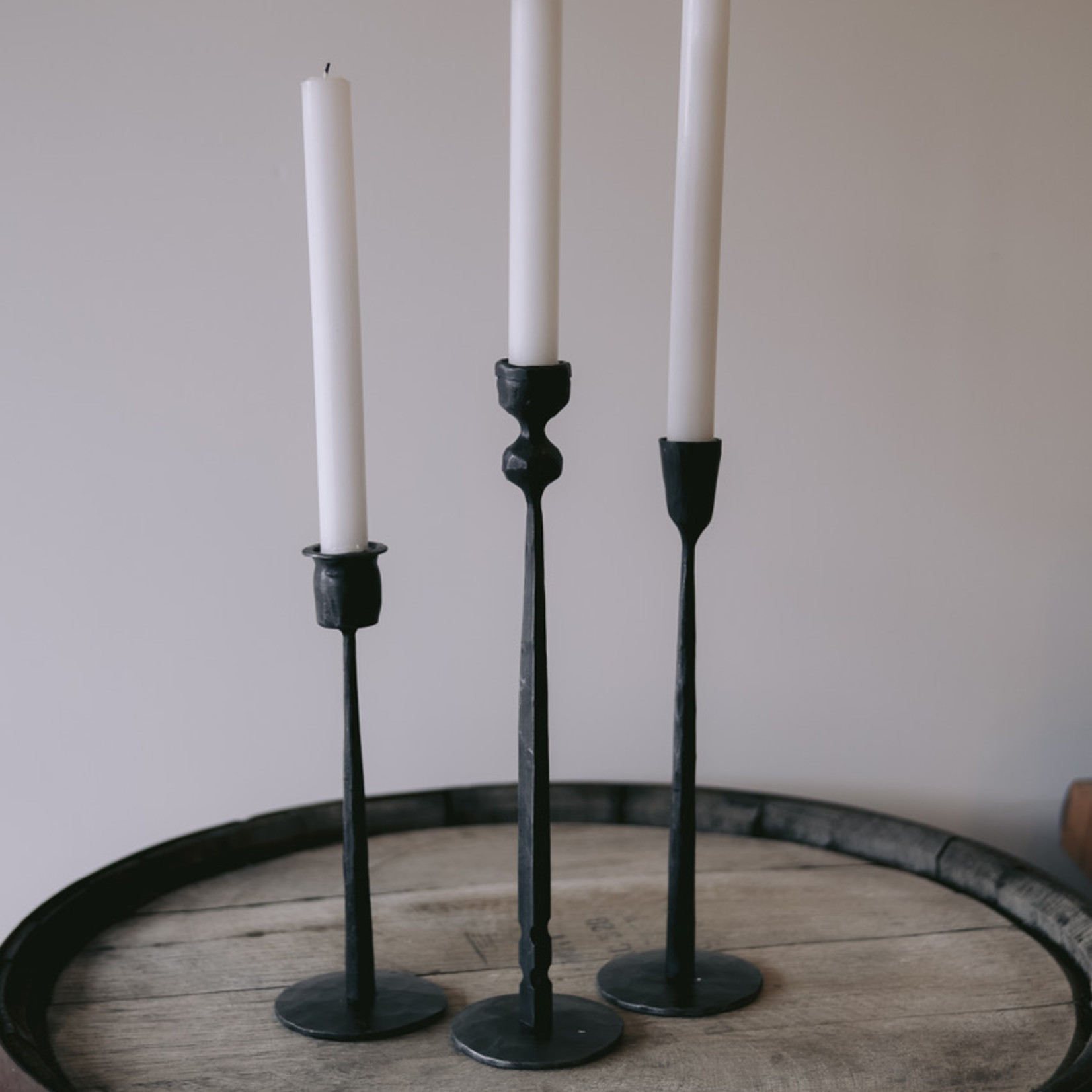 WROUGHT IRON CANDLESTICK HOLDER