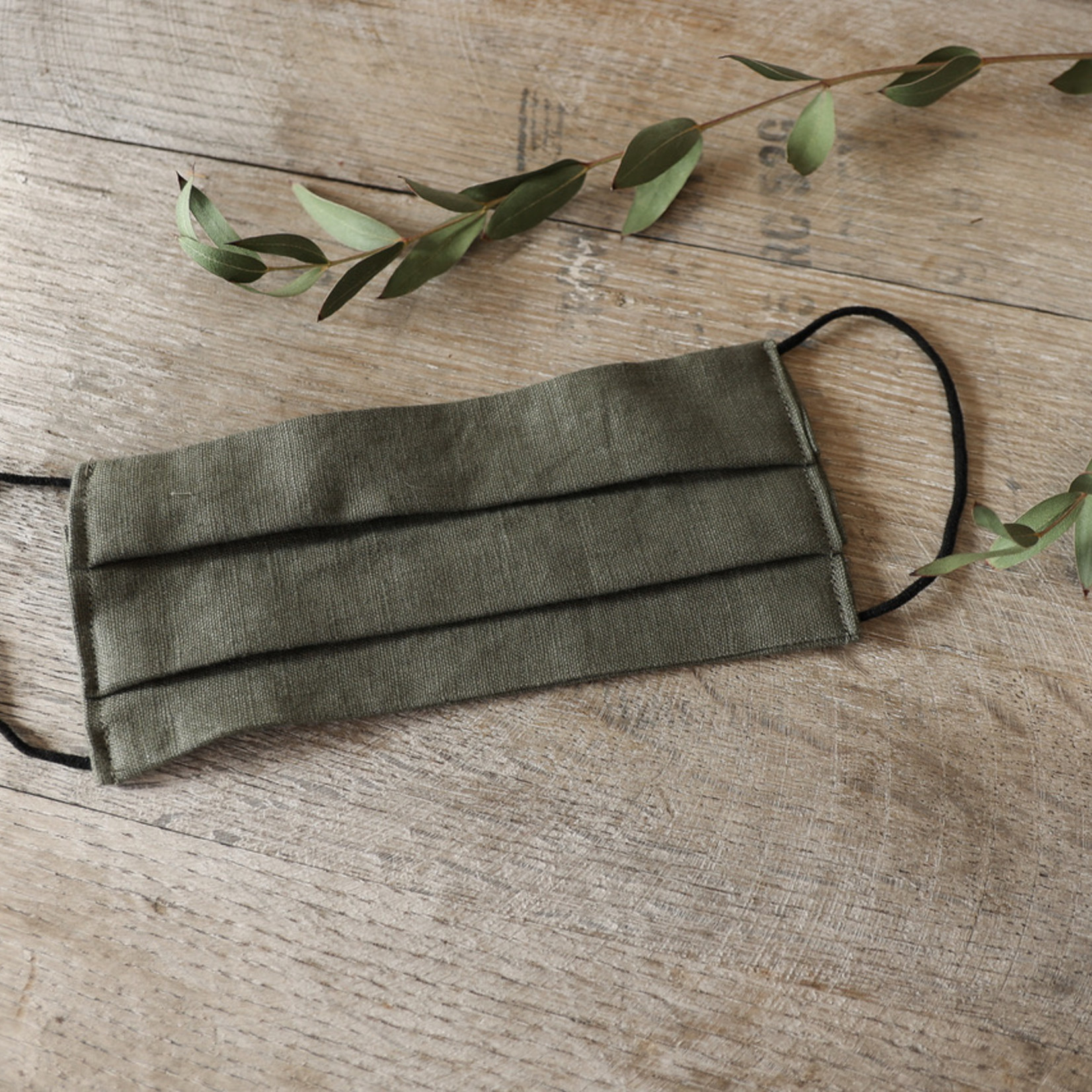 DOUBLE LINED LINEN MASK - GREEN