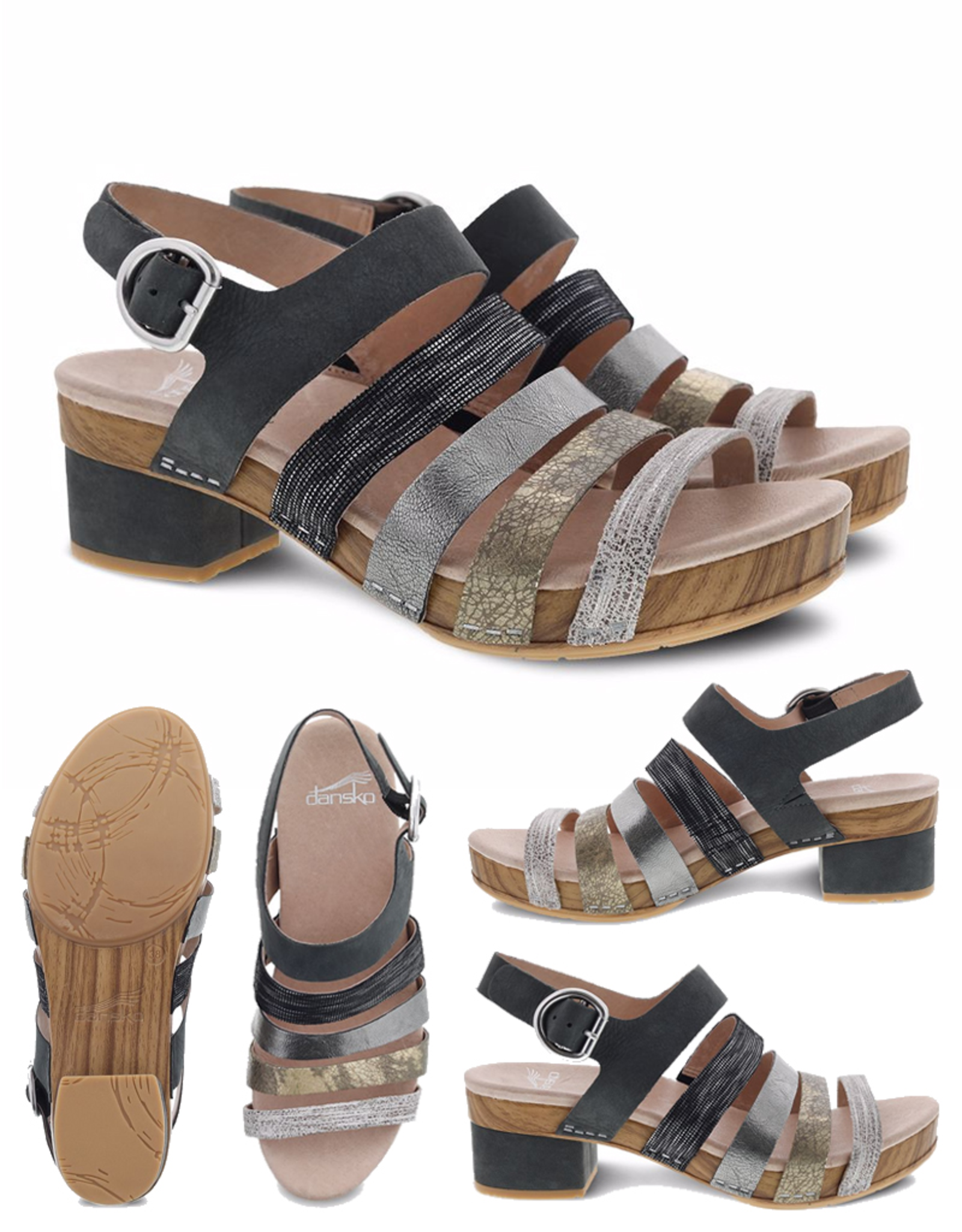 Maribeth Metallic Multi-Strap Sandal 