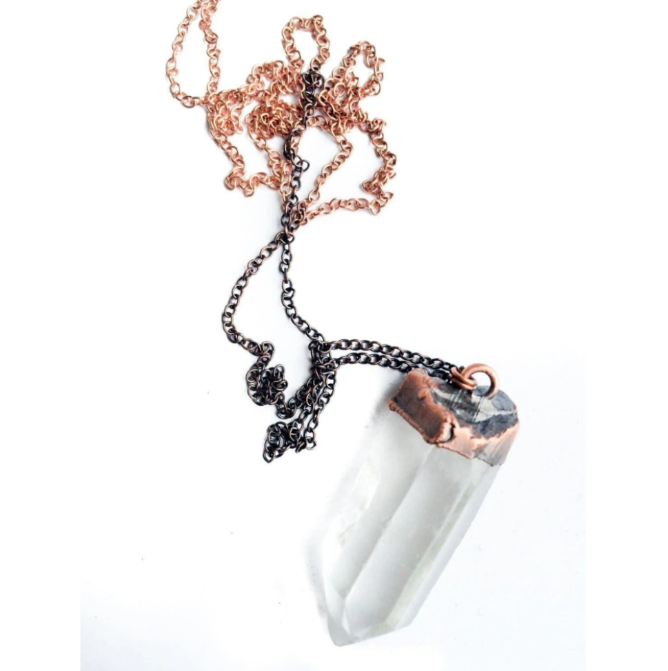 raw crystal necklace
