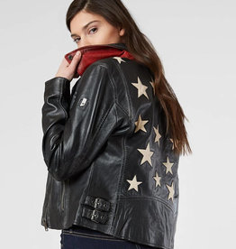 Mauritius Christy Vintage Black Star Leather Jacket