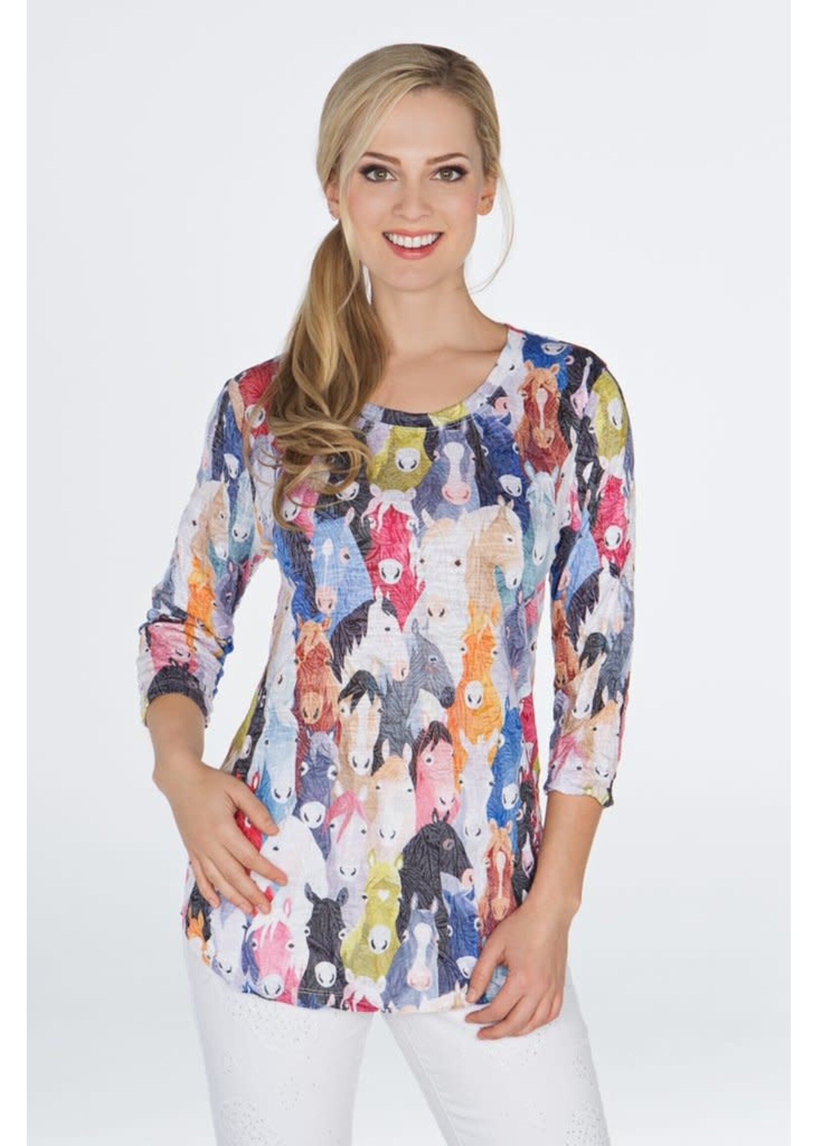 Carine Round Neck Top-Stampede