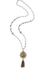 FRENCH KANDE 32 " Crystal Chanel Set w/Crowning Mary Pendant