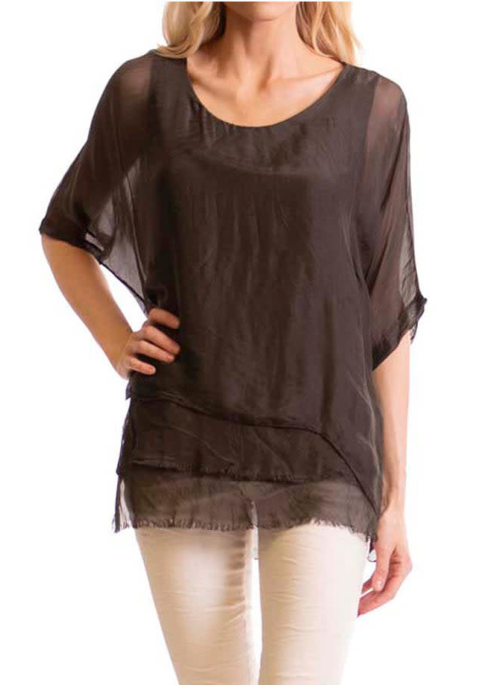 Gigi Moda Kaftan Blouse (Chocolate) O/S