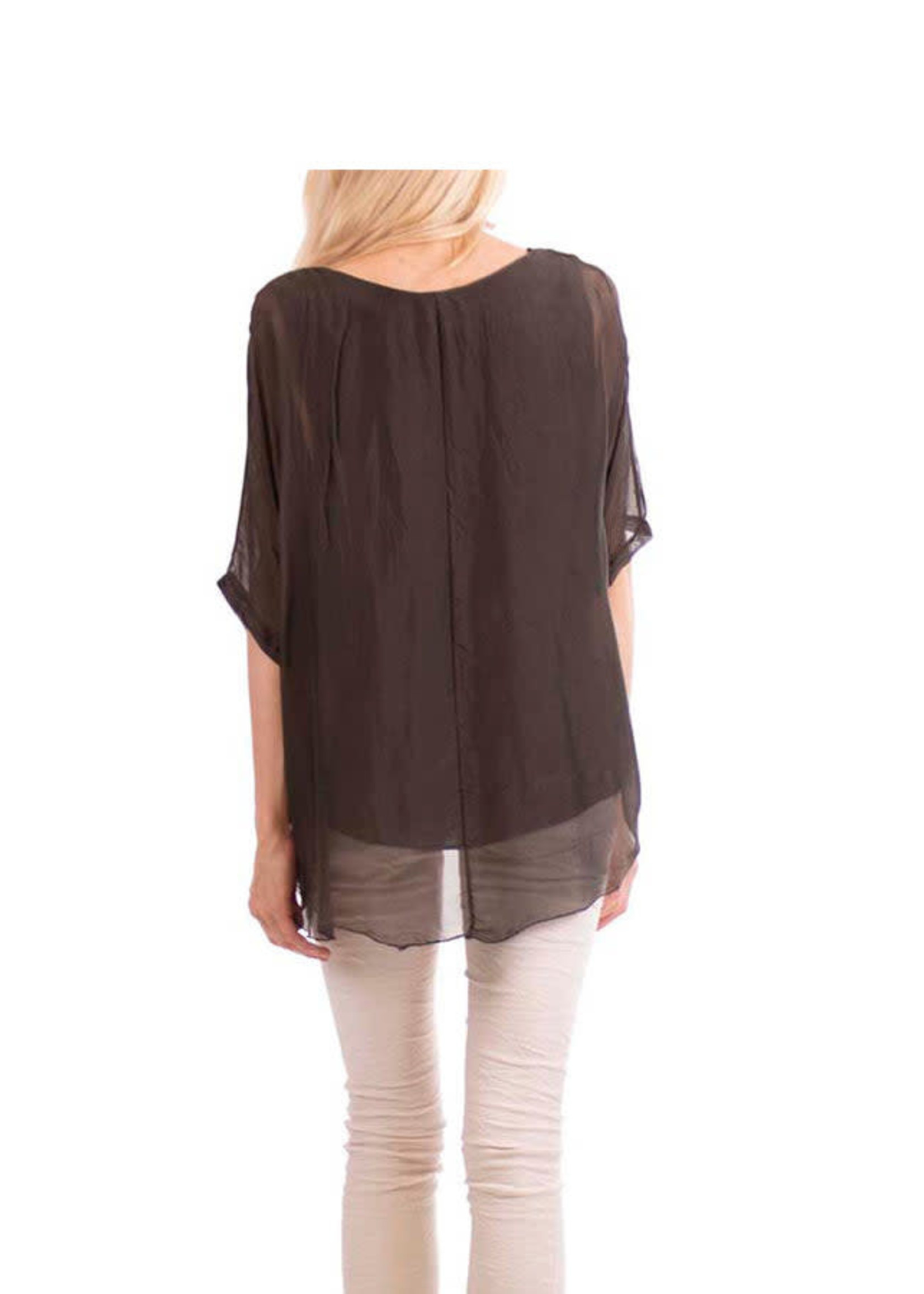Gigi Moda Kaftan Blouse (Chocolate) O/S