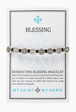 My Saint My Hero Blessing Bracelet (Silver/Blk)