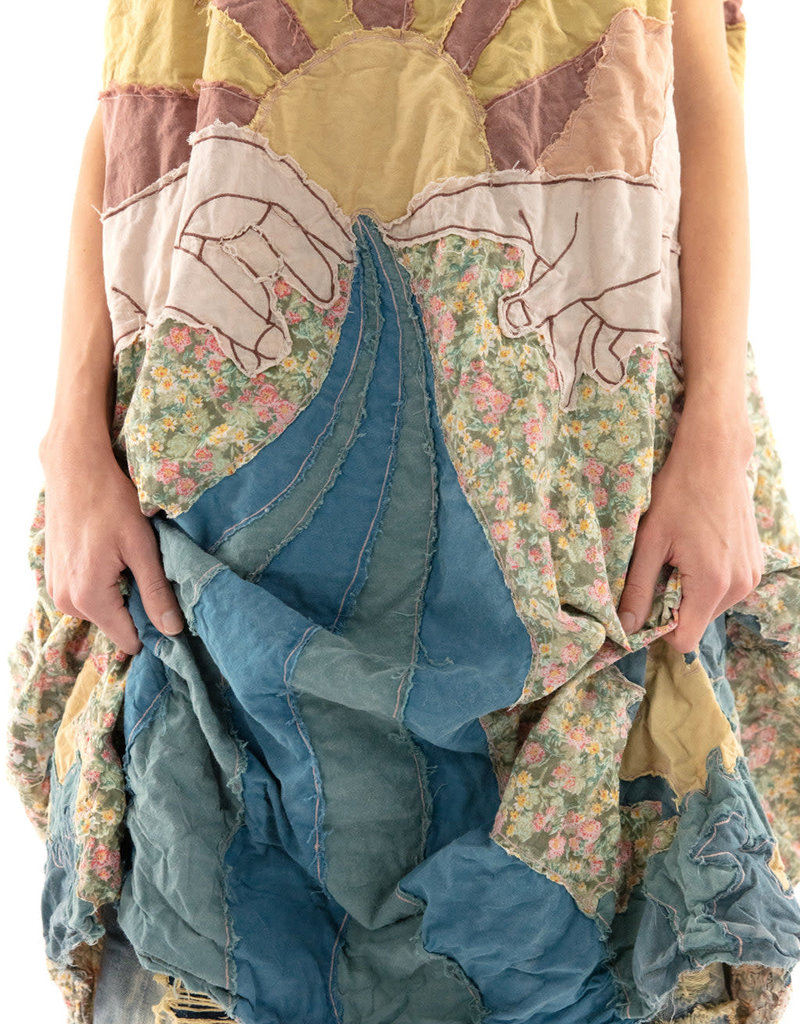 Magnolia Pearl Applique Artist Smock Dress (Sunrise)