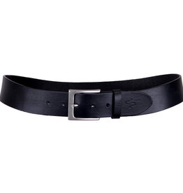 Embrazio Lato Curved Leather Belt Black