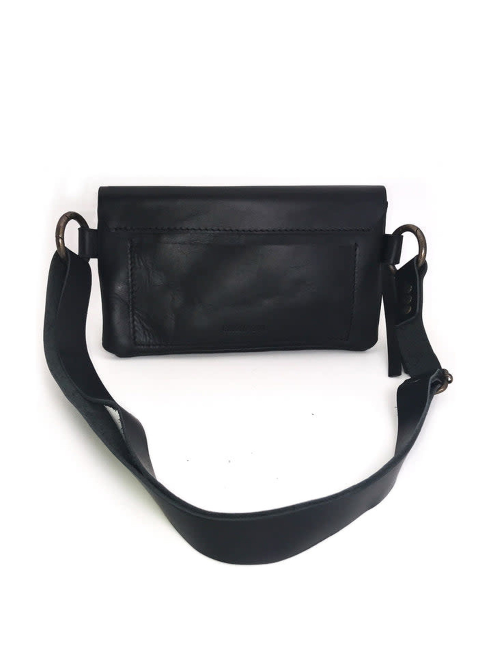 Embrazio Amelia Leather Sling/Belt Bag (Black)