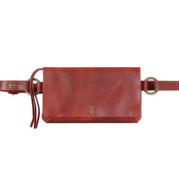 Embrazio Amelia Leather Sling/Belt Bag Red