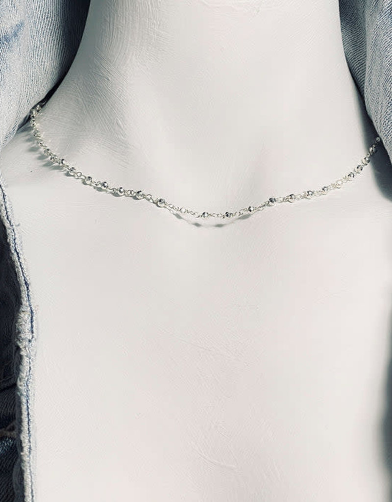 Embrazio Emily 16"  Rosary Chain (Silver Pyrite)
