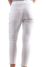 Gigi Moda Tie Waist Pant w/Emb & Sequins  (White) O/S