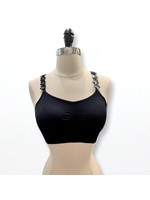 Strap-It Black Bra/Vegan Black Flowers (O/S)