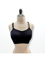 Strap-It Black Bra w/Black Flowers (One Size)