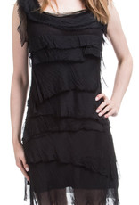 Gigi Moda Sleeveless Ruffle Dress (Black) O/S