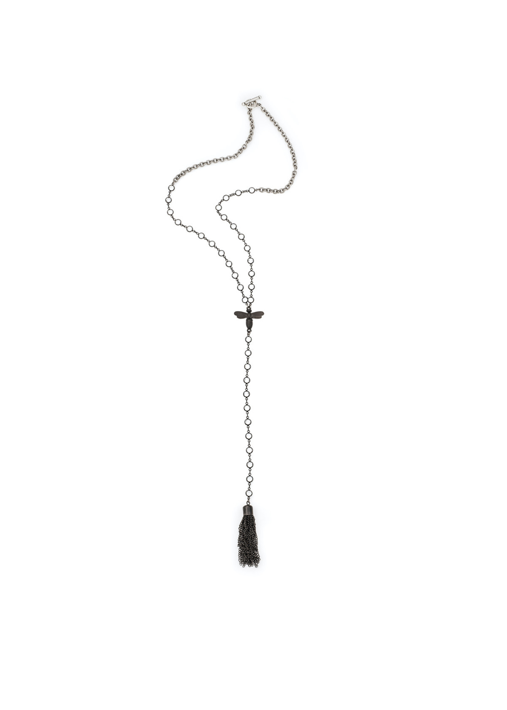 FRENCH KANDE Austrian Crystal and Cable Chain With Miel Pendant