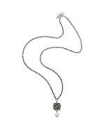 FRENCH KANDE Cheval Chain With X Medallion And Pearl Dangle