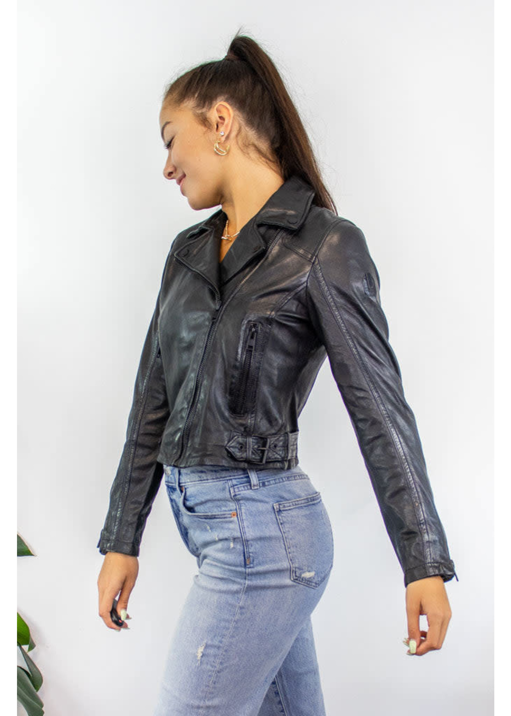 Mauritius Black Leather Bita Jacket