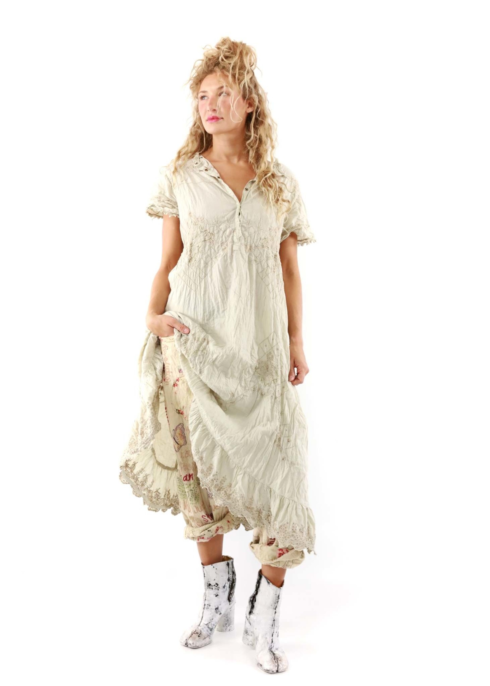 Magnolia Pearl Anna Grace Embroidered Dress (Moonlight) O/S