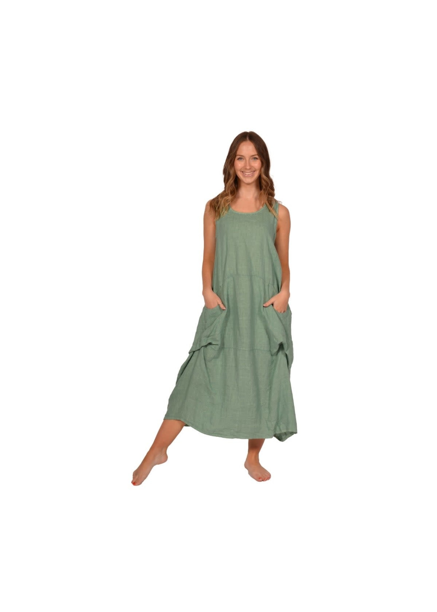 Catherine Lillywhites Side Pocket Sleeveless Dress (Sage) O/S