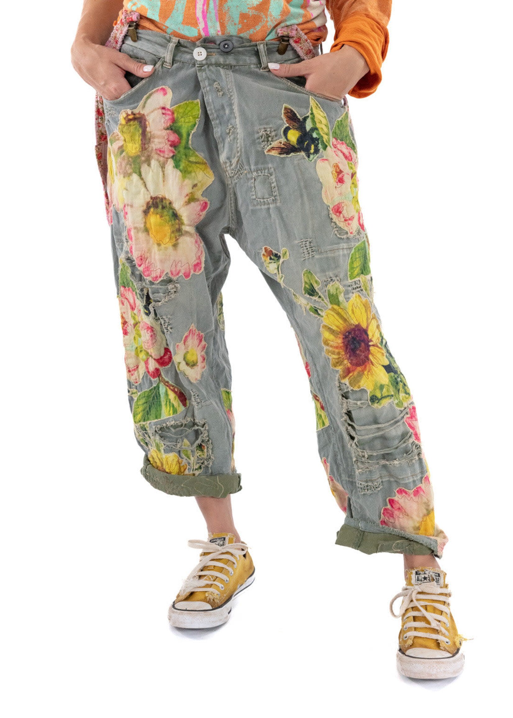 Magnolia Pearl Miners Pants with Sunflower (Ashbury Peace)