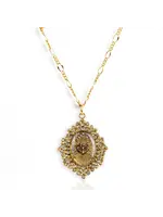 VSA Designs Queen Of Hearts Luxury Charm Necklace Divine Chain 34" (Gold)