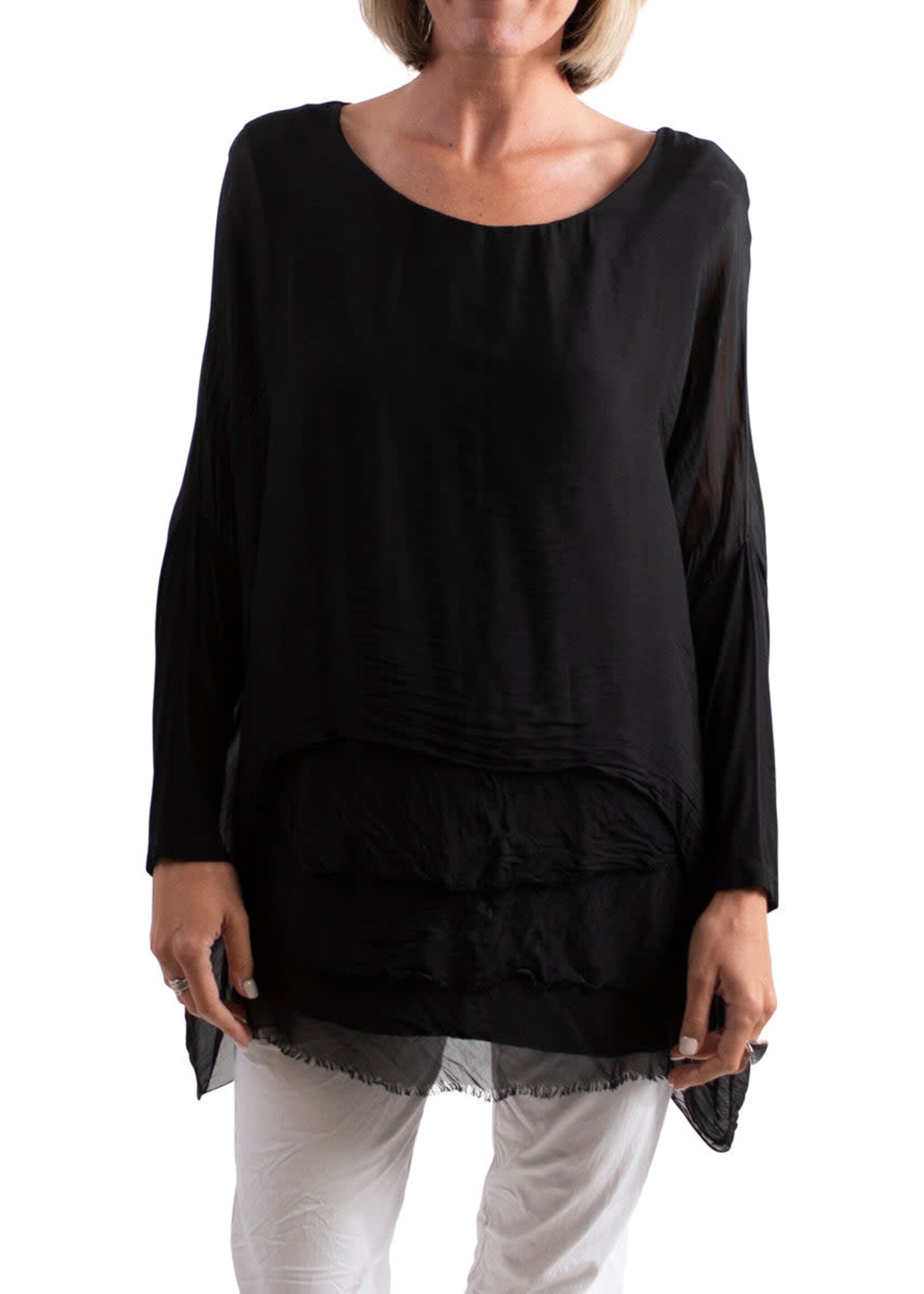 Gigi Moda Knit Sleeve Kaftan (Black) O/S