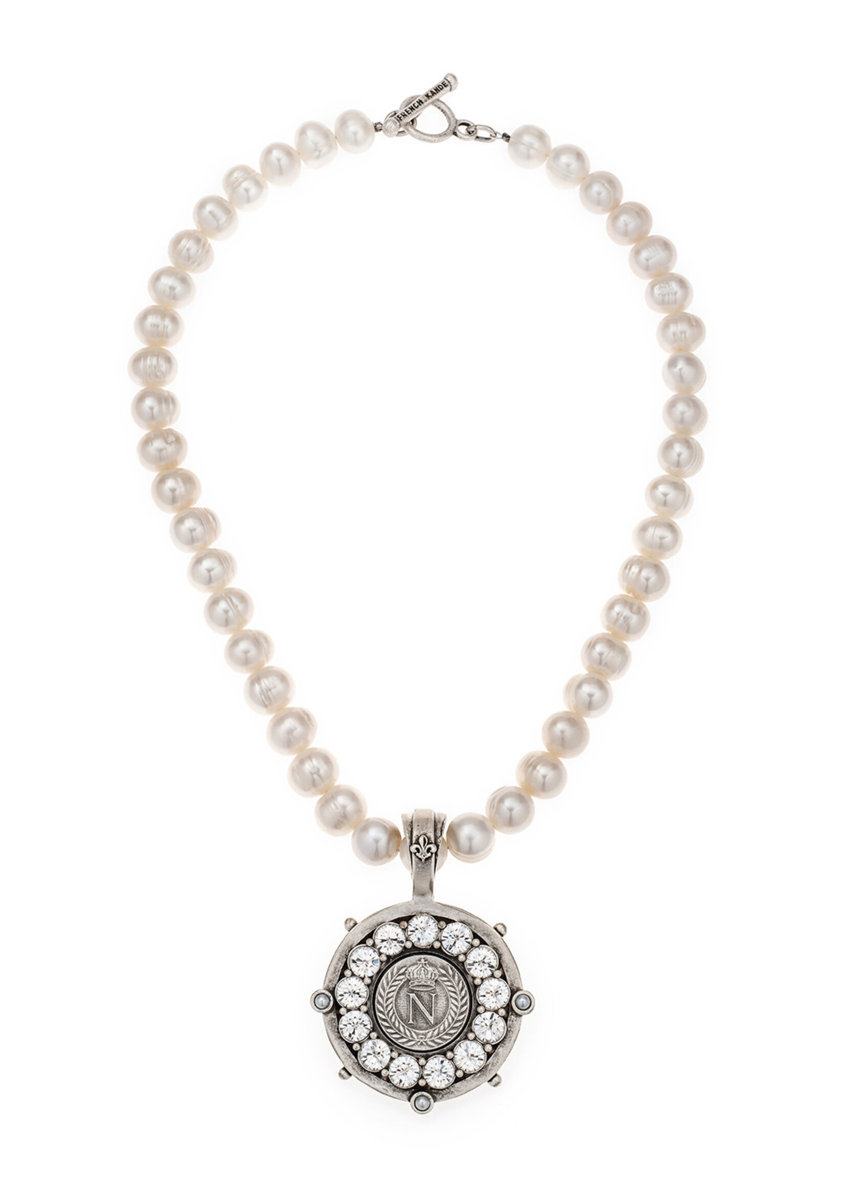 FRENCH KANDE Pearl w/ Corporal Medallion & Crystal