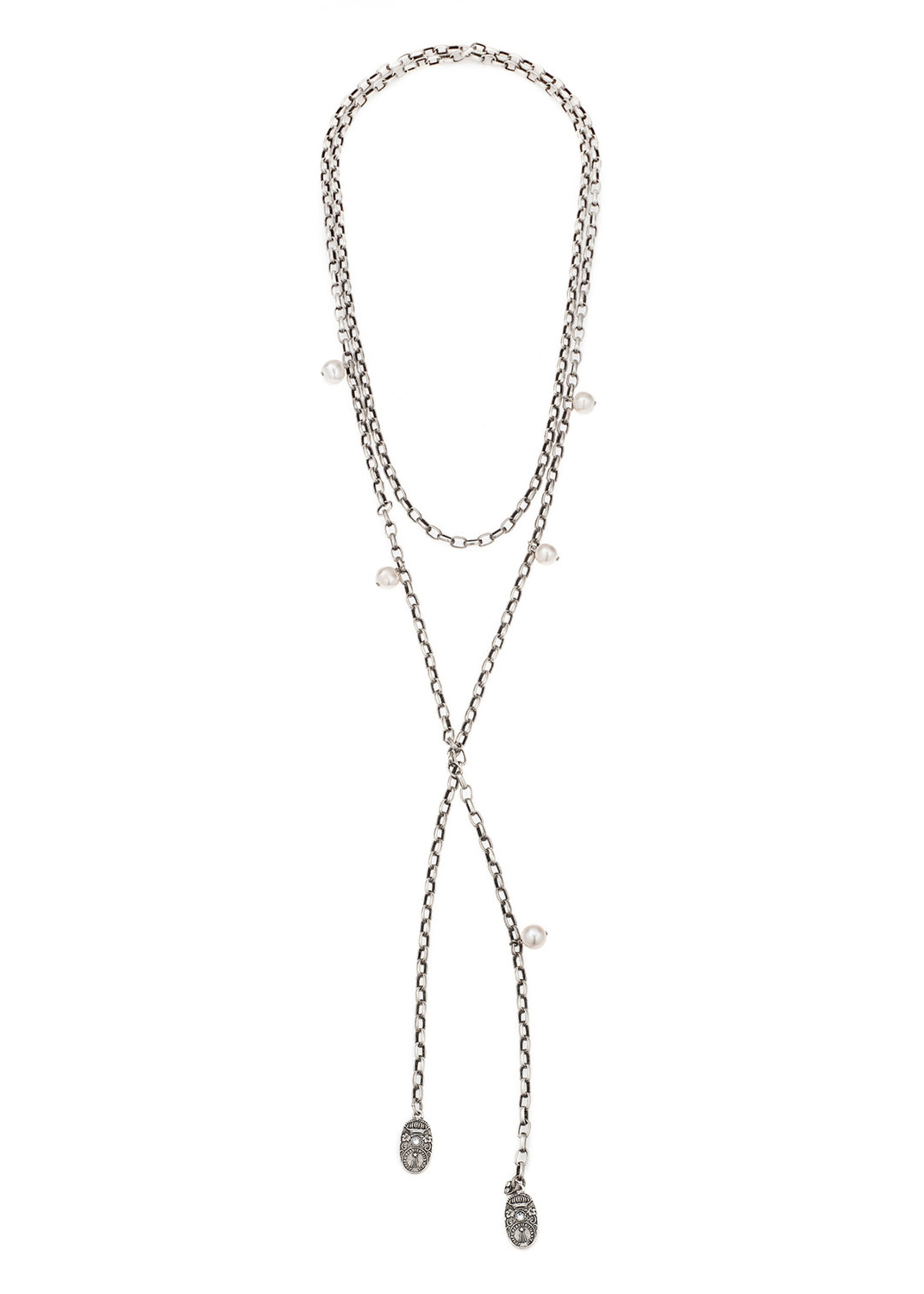 FRENCH KANDE Adjustabke Alsace Chain w/ Cuvee Pendant w/ Fresh Water Pearls