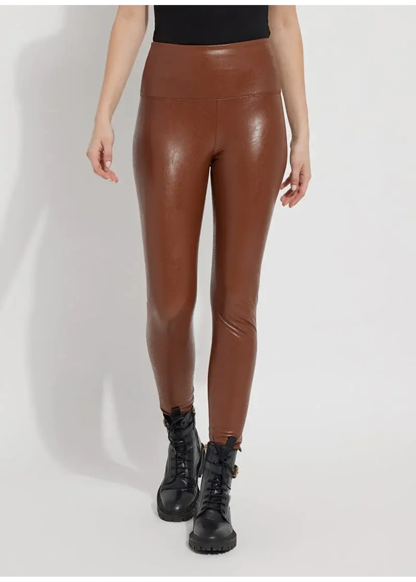 Lysse Textured Leather Legging (Whiskey)