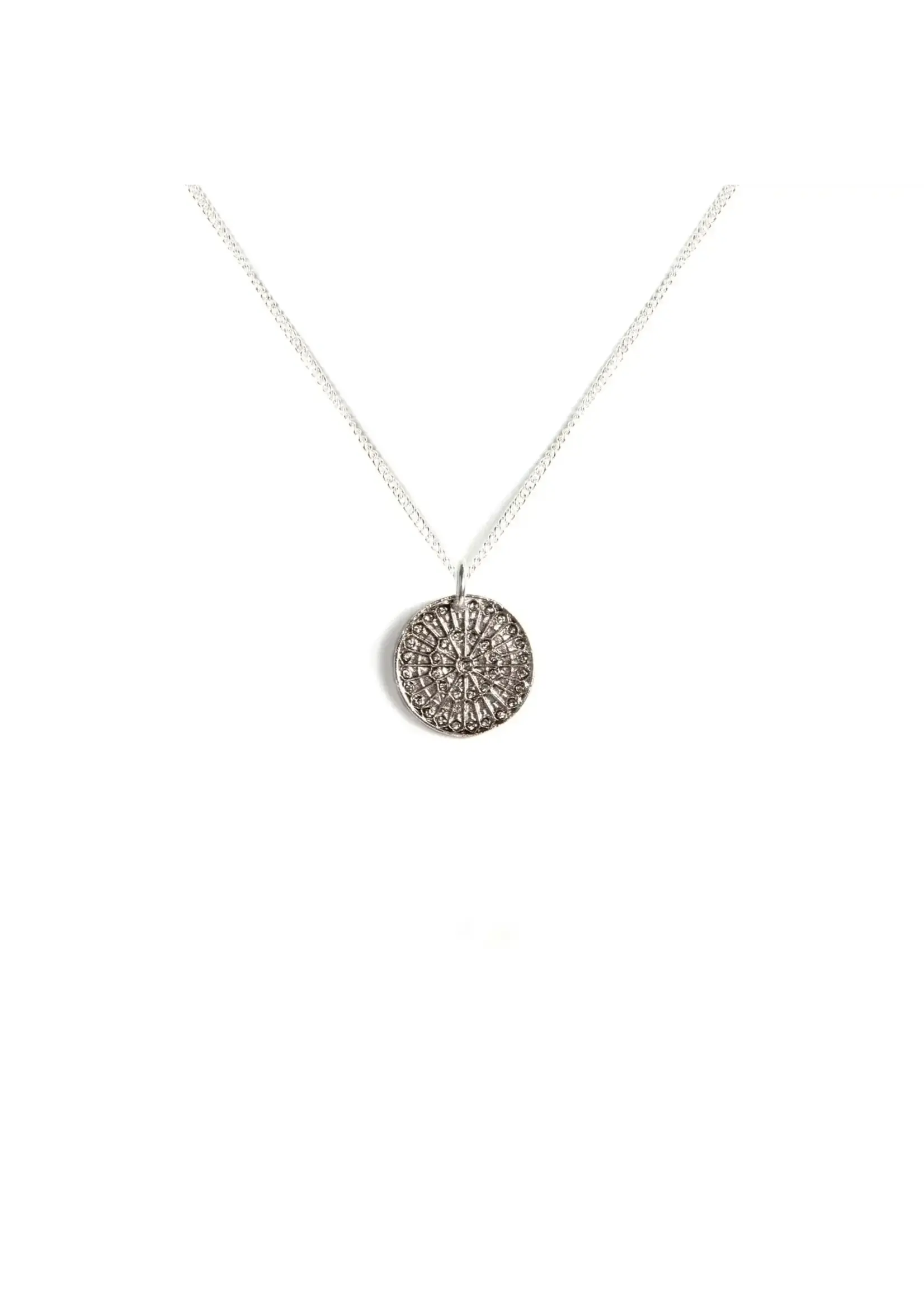 VSA Designs Mystic Rose Relic Charm Necklace (Silver)