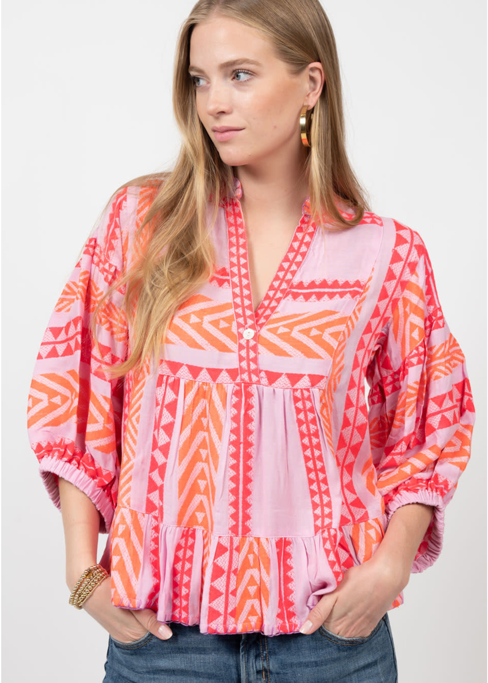 Ivy Jane Patterned Top (Pink)