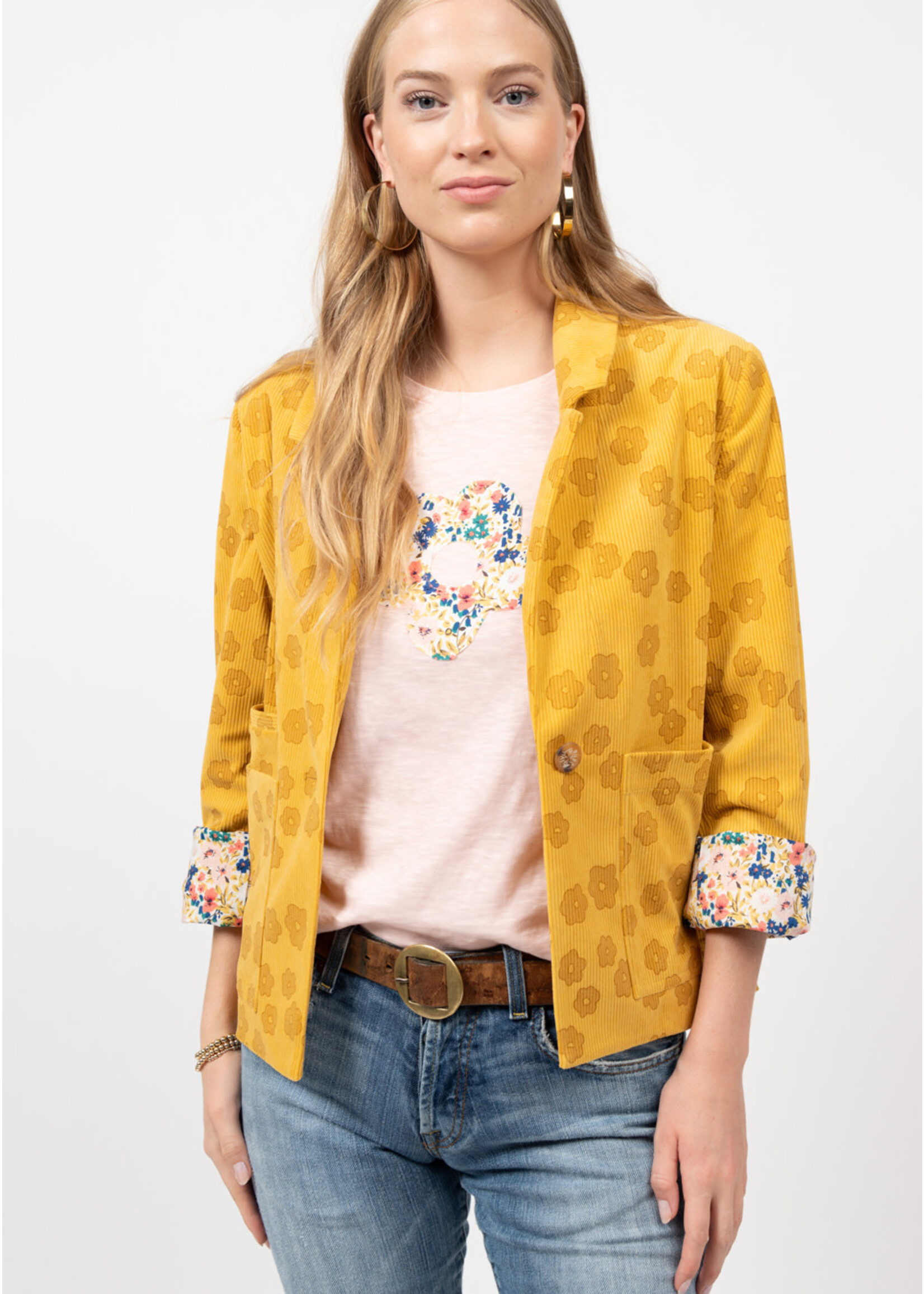 Ivy Jane Pop Flower Blazer (Gold)