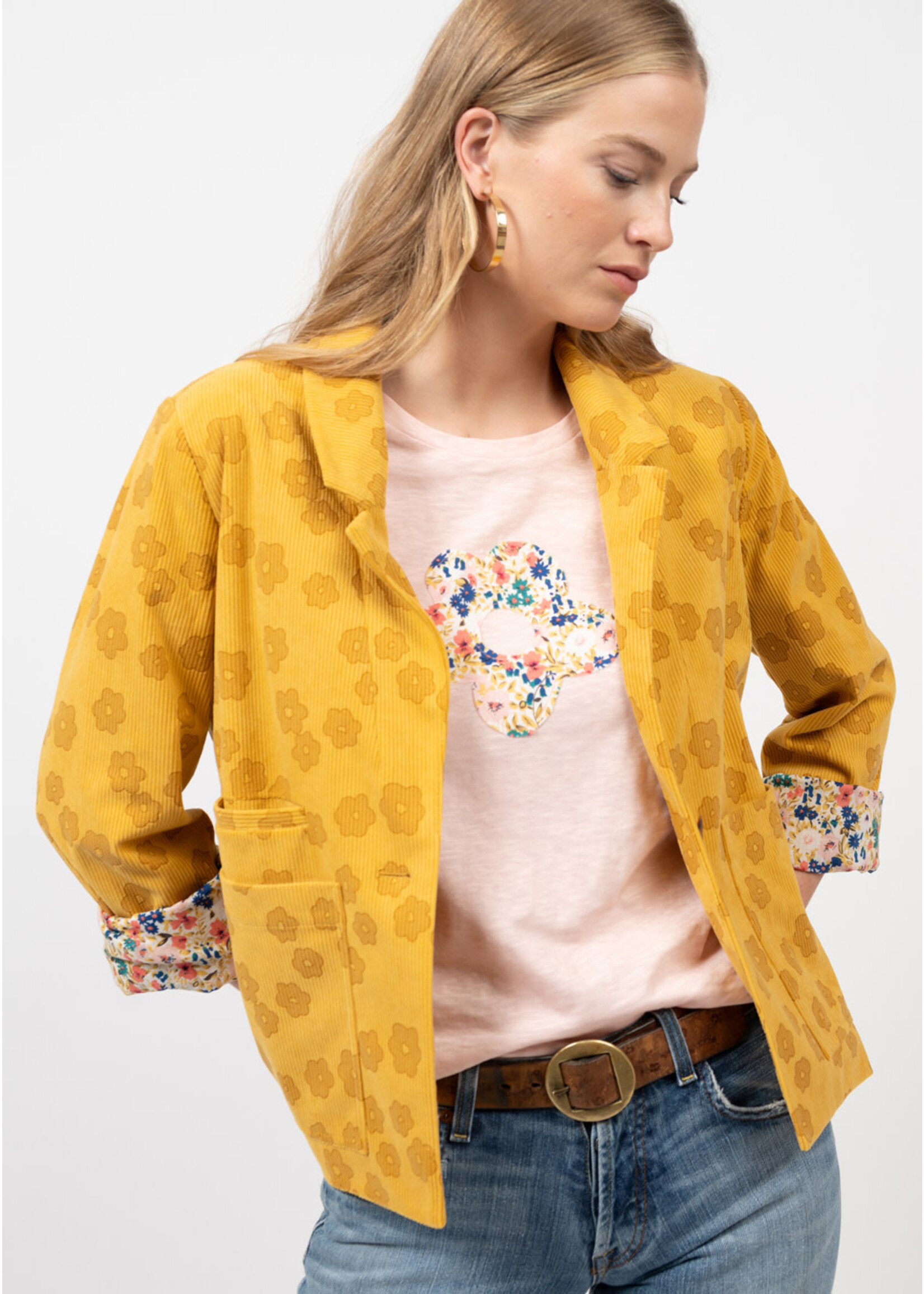 Ivy Jane Pop Flower Blazer (Gold)