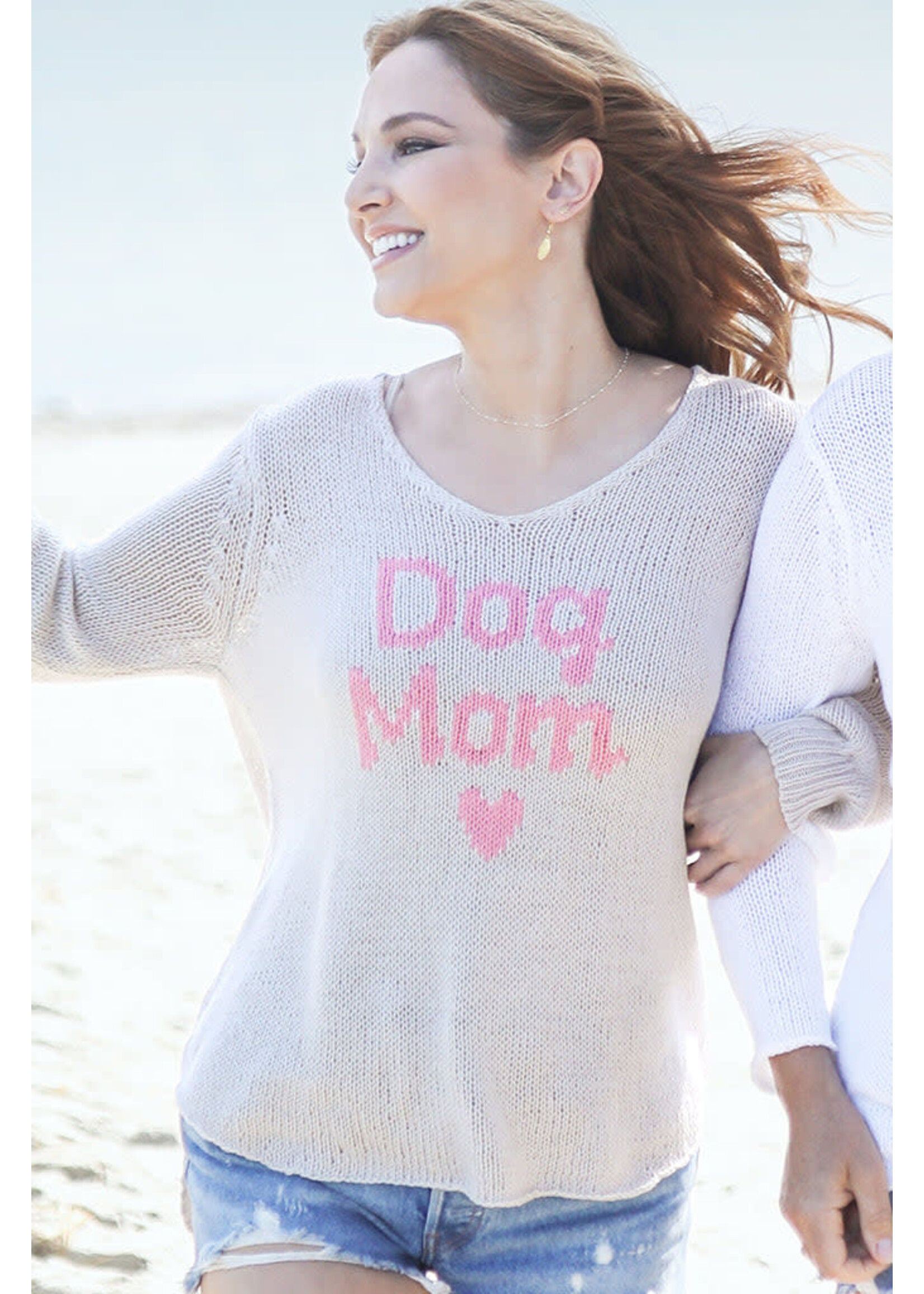 Wooden Ships Dog Mom V Cotton (Champagne/Pretty in Pink)
