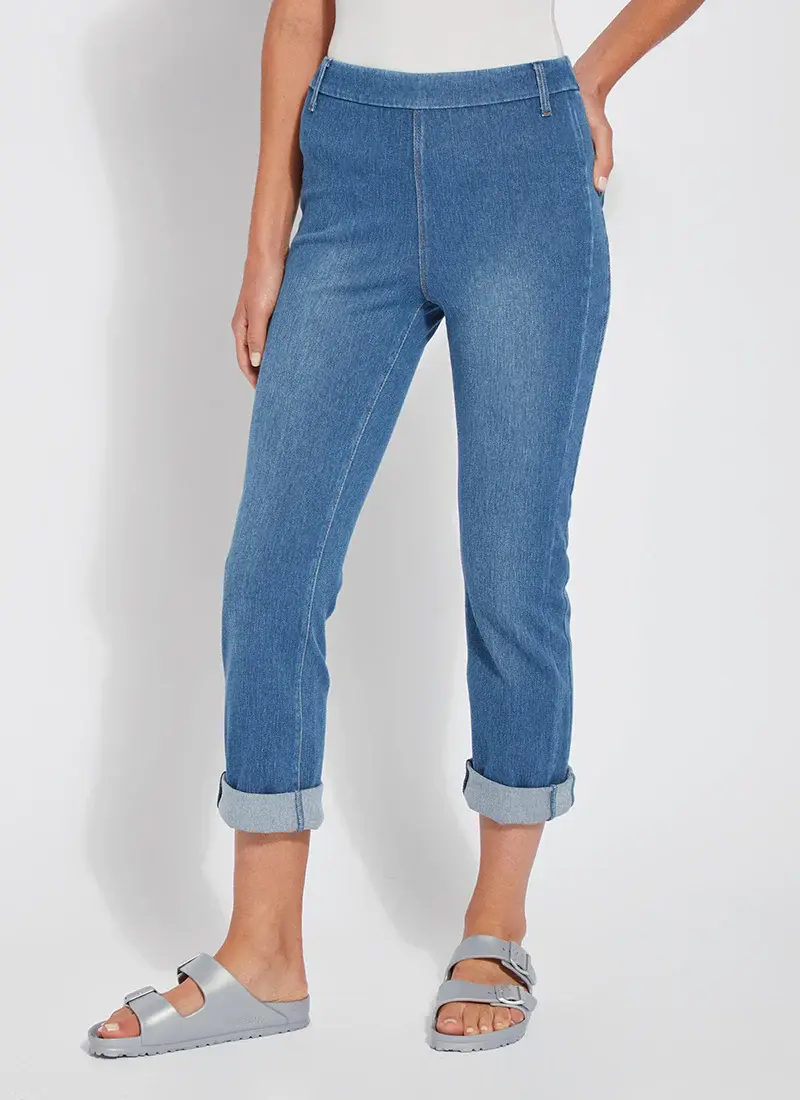 【COSYHARU】Braffe brush denim pants Cropped Boyfriend Denim (Midwash) - Tazmaraz