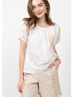 Ivy Jane Check Pop Flowers Top (White)