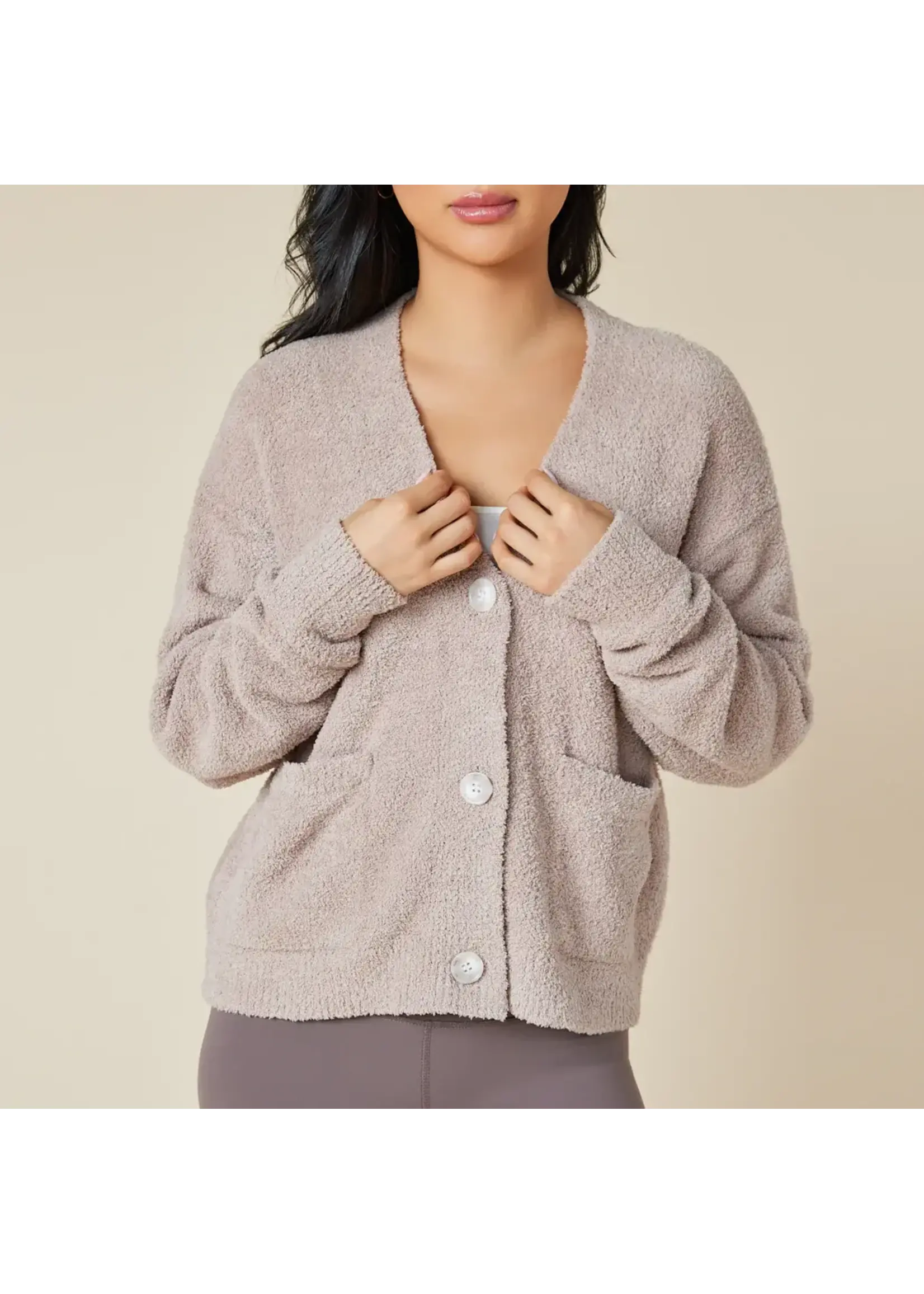 Softies Solid Marshmallow Crop Cardigan (Coco)