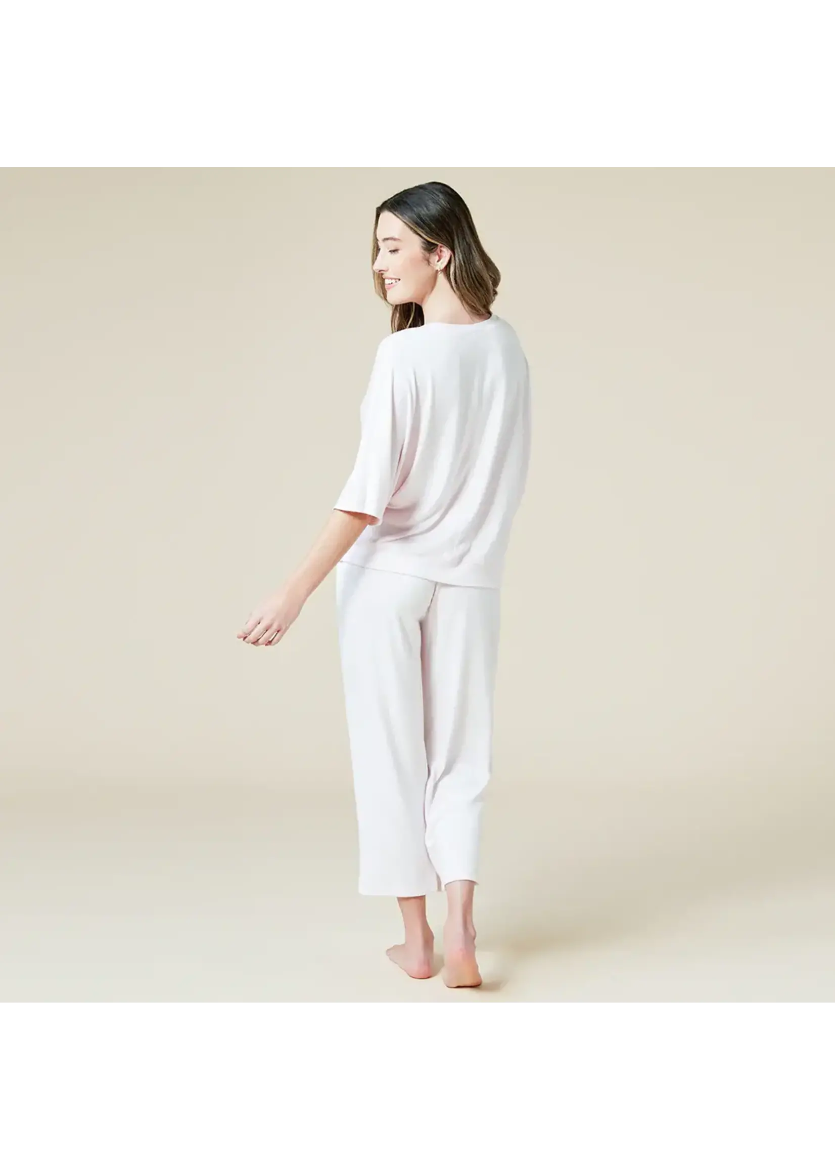 Softies Relaxed V-Neck Capri Lounge Set (Blush Pink)