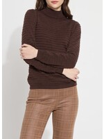 Lysse Valery Smocked Mockneck Sweater (Dark)